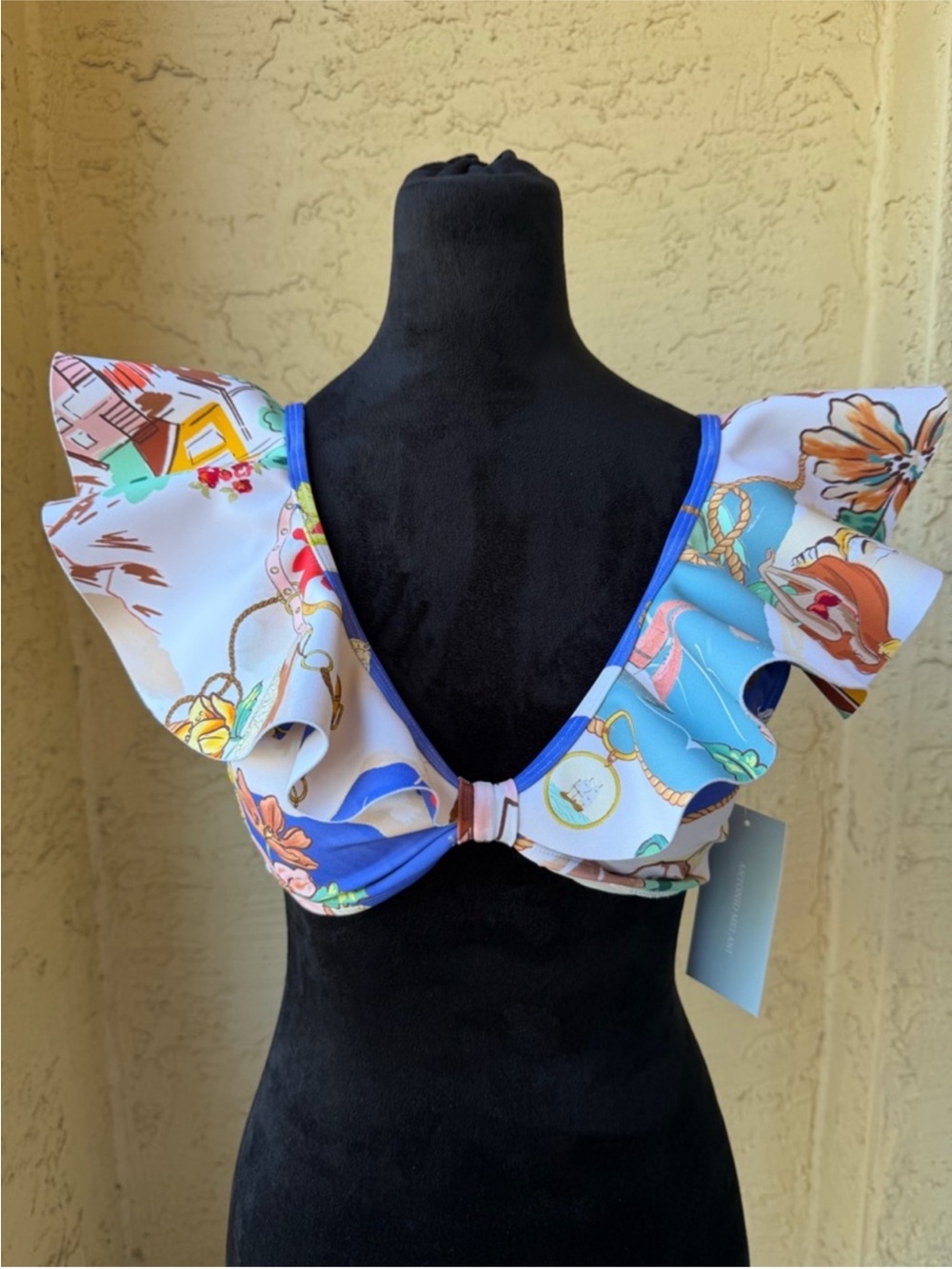ANTONIO MELANI Swim Bikini Set Map Retro Hipster Pant, NWT - Picture 6 of 10